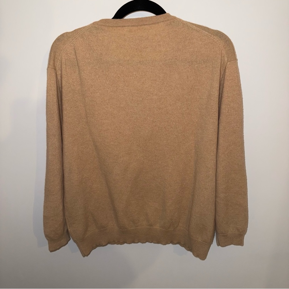J. Crew 100% Cashmere Relaxed V-Neck Sweater Almond - Picture 8 of 9